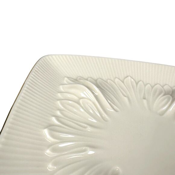 Vintage Lenox Granada Ashtray Trinket Dish Plate Ivory Square Gold Trim 8.5" - Picture 2 of 7